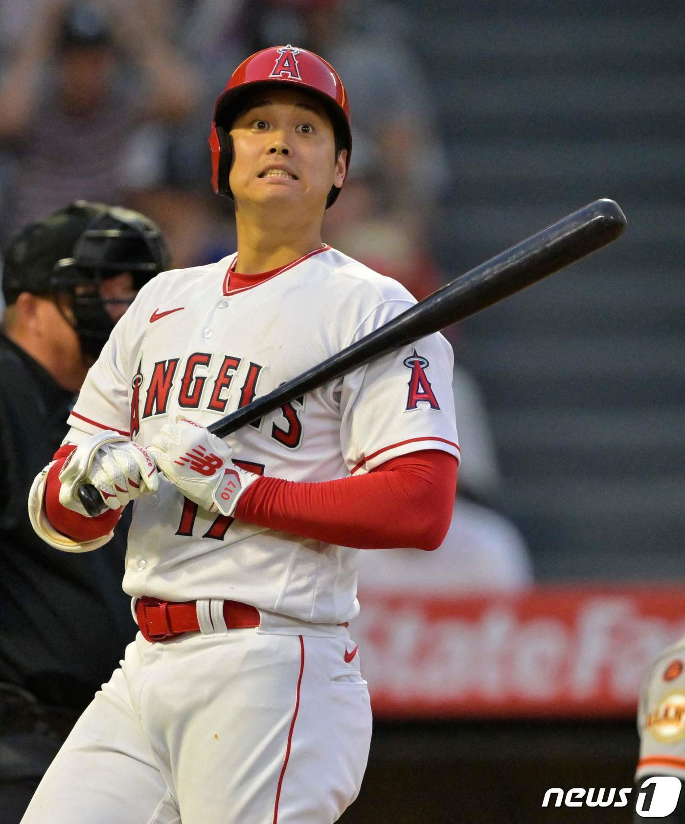 본문 이미지 - LA 에인절스 오타니 쇼헤이가 10일(한국시간) 열린 메이저리그 샌프란시스코 자이언츠전에서 타자로 2타수 무안타 2볼넷 2삼진 1득점을 기록했다. ⓒ AFP=뉴스1