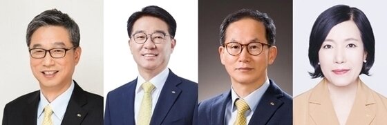 본문 이미지 - (사진 왼쪽부터) 허인·이동철·양종희 KB금융 부회장과 박정림 총괄부문장. (KB금융 제공)