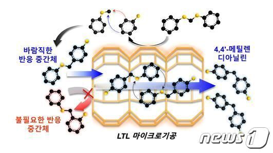 4,4’-메틸렌디아닐린을 선택적으로 생성하는 반응 메커니즘.(KAIST 제공)/뉴스1