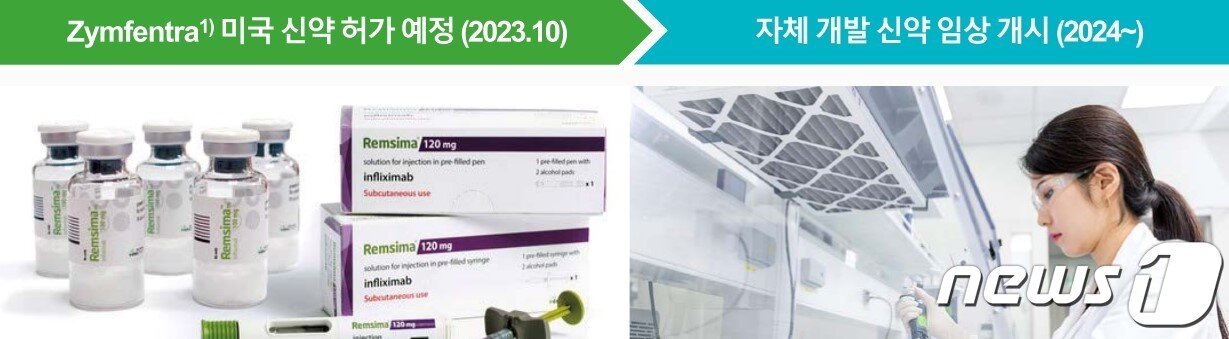 본문 이미지 - 셀트리온 주요 파이프라인 개발 일정.(자료 셀트리온그룹)