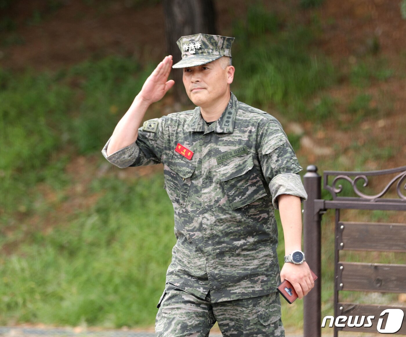 본문 이미지 - 호우 실종자 수색 중 순직한 해병대원 사건을 수사한 박정훈 전 해병대 수사단장&#40;대령&#41;이  2023년 8월 18일 오후 경기 화성시 해병대사령부에서 열린 징계위원회에 출석하고 있다.  .2023.8.18/뉴스1 ⓒ News1 김영운 기자