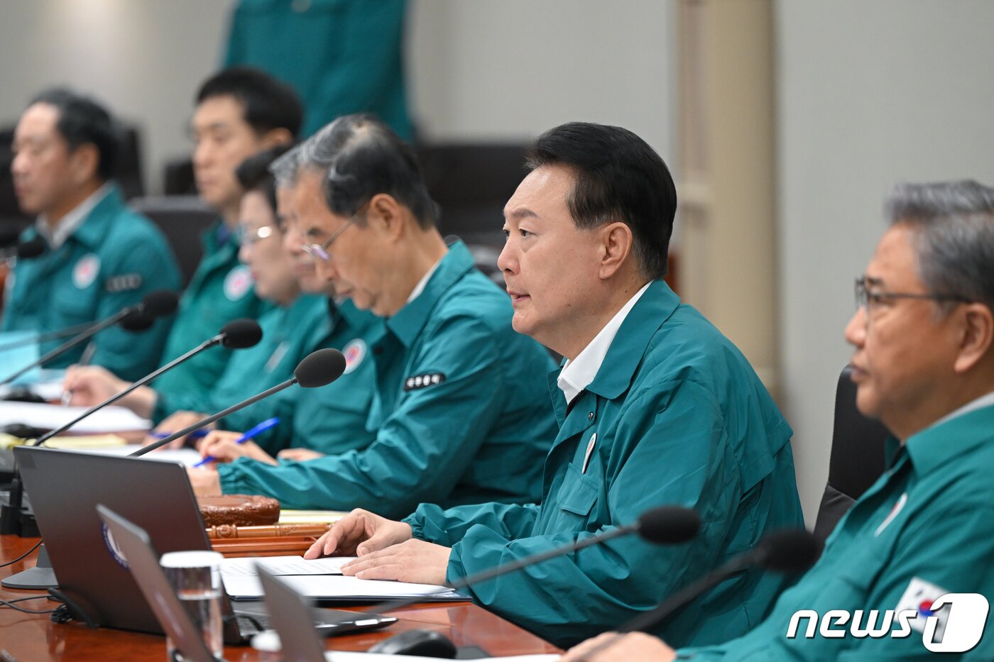 본문 이미지 - 윤석열 대통령이 21일 용산 대통령실 청사에서 열린 을지 및 제35회 국무회의에서 모두발언을 하고 있다. (대통령실 제공) 2023.8.21/뉴스1 ⓒ News1 오대일 기자