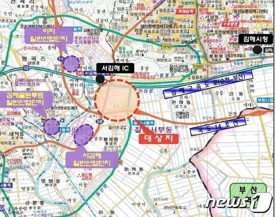 본문 이미지 - 김해풍유물류단지 위치도