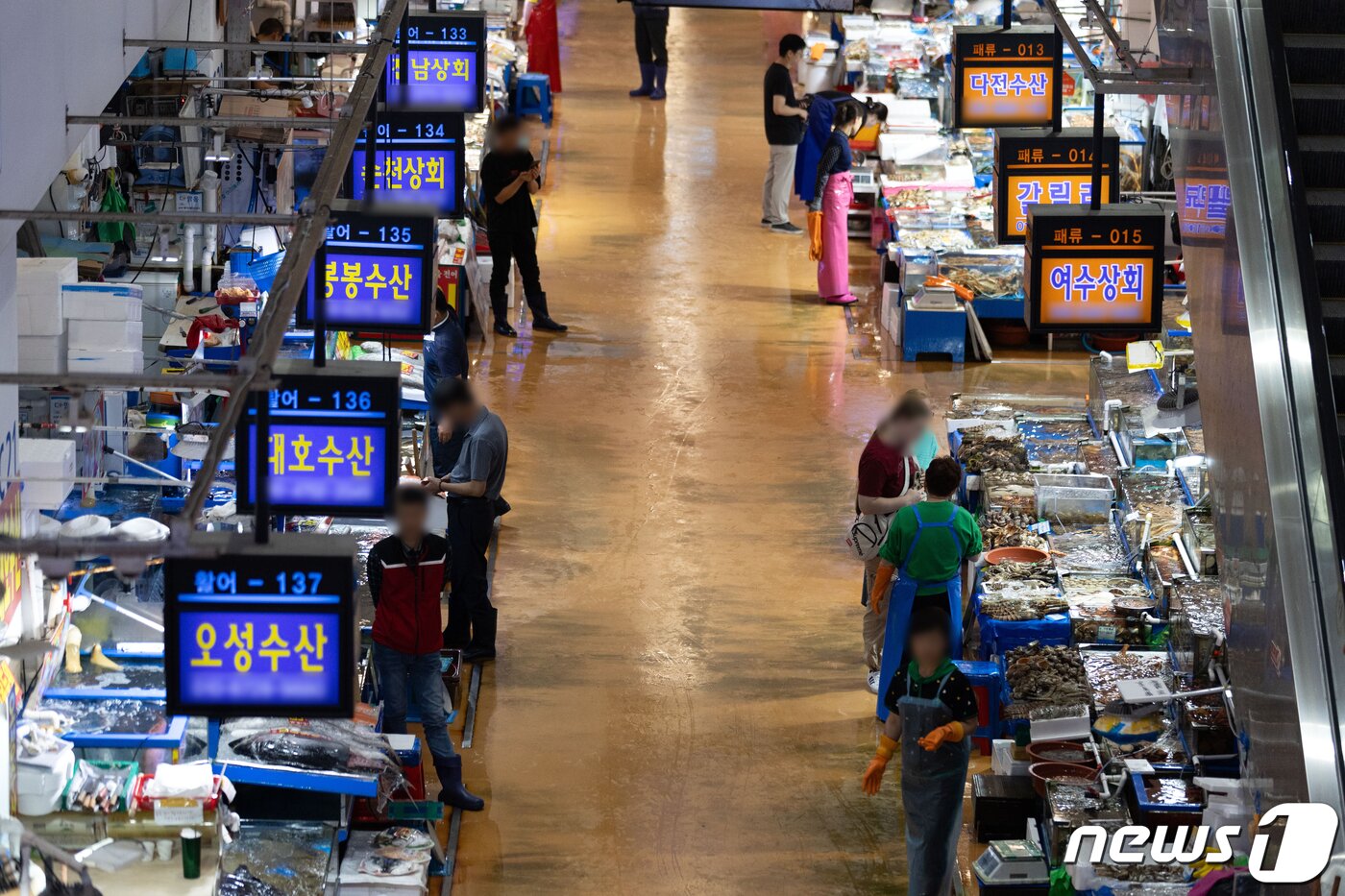본문 이미지 - 일본 후쿠시마 방사능 오염수 방류가 시작된 24일 서울 동작구 노량진수산시장이 한산한 모습을 보이고 있다. 일본 정부는 이날 오후 1시 3분쯤부터 오염수 방류를 시작했다. 2023.8.24/뉴스1 ⓒ News1 이재명 기자
