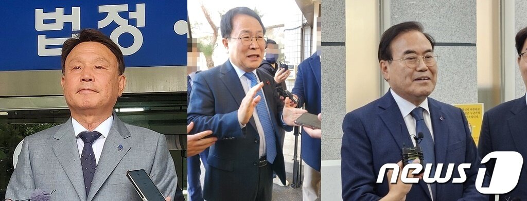 본문 이미지 - 강임준 군산시장은 1심에서 무죄, 정헌율 익산시장은 1·2심 모두 무죄를 선고받았다. 서거석 전북교육감 역시 1심에서 무죄를 선고받았다. 왼쪽부터 강임준 군산시장, 정헌율 익산시장, 서거석 교육감.2023.8.26./뉴스1