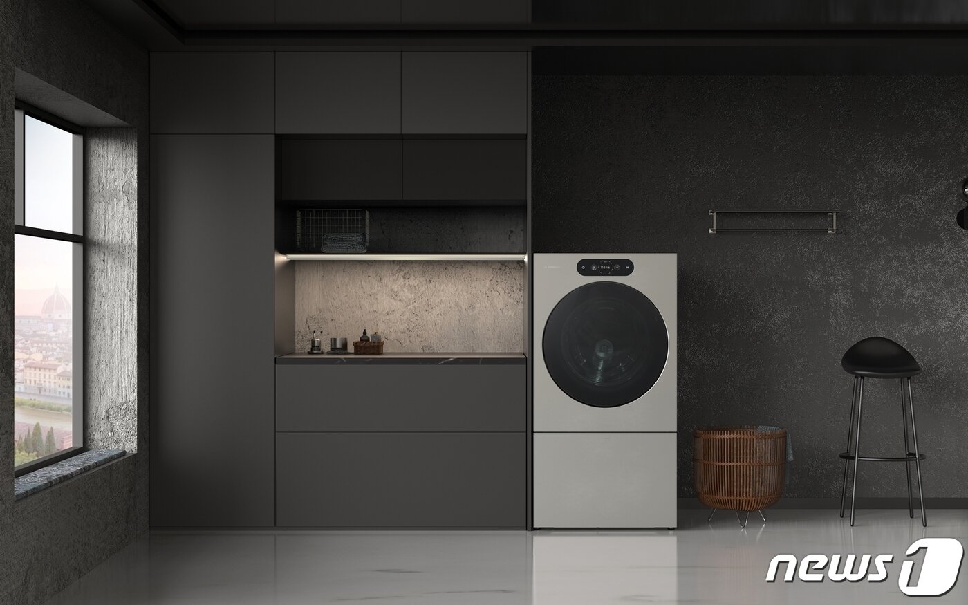 본문 이미지 -  LG 시그니처 세탁건조기가 설치된 인테리어 연출 이미지. (LG전자 제공)