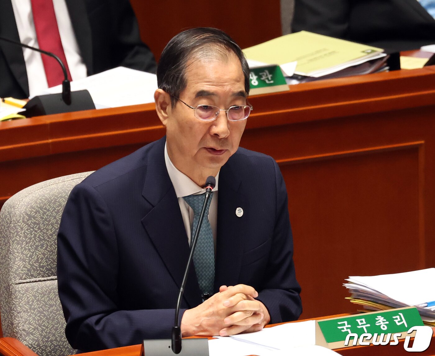 본문 이미지 - 한덕수 국무총리가 30일 서울 여의도 국회에서 열린 예산결산특별위원회 전체회의에서 의원들의 질의에 답변하고 있다. 2023.8.30/뉴스1 ⓒ News1 송원영 기자