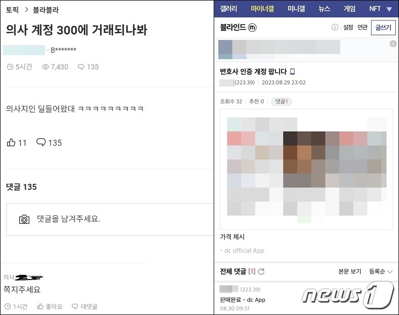 본문 이미지 - (블라인드, 디시인사이드 '블라인드 갤러리' 갈무리)