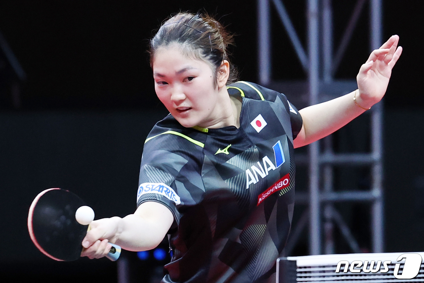 (평창 =뉴스1) 민경석 기자 = 10일 오전 강원도 평창군 평창돔체육관에서 열린 '2023 평창아시아탁구선수권대회-버터플라이' 여자복식 준결승전 키하라 미유·나가사키 미유(일본) …