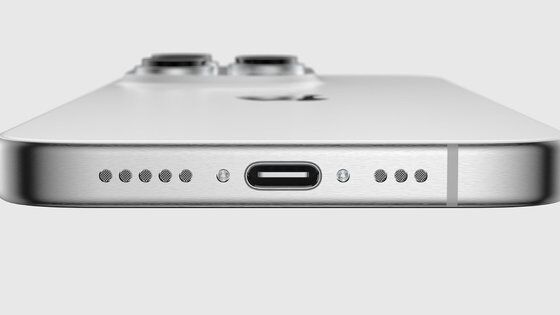 USB-C 형태 충전 단자가 적용된 아이폰15 예상도. (애플인사이더 갈무리)