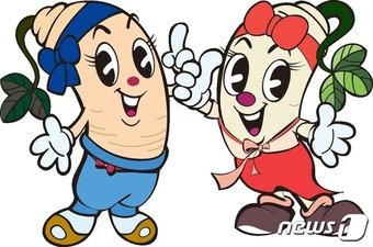 본문 이미지 - 횡성 더덕축제 덕이, 향이 캐릭터.(횡성군 제공)/뉴스1