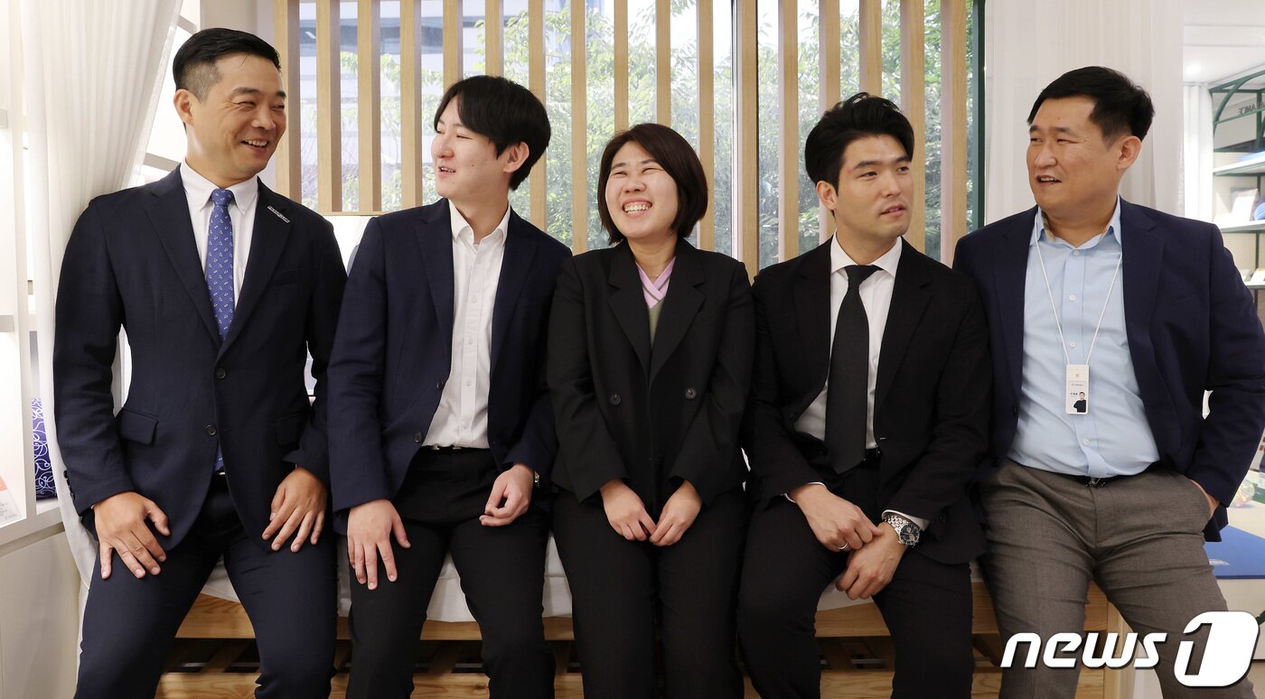 본문 이미지 - 대웅제약 ‘펙수클루 팀’이 18일 서울 강남구 본사에서 뉴스1과 인터뷰를 하고 있다. 2023.9.18/뉴스1 ⓒ News1 이동해 기자