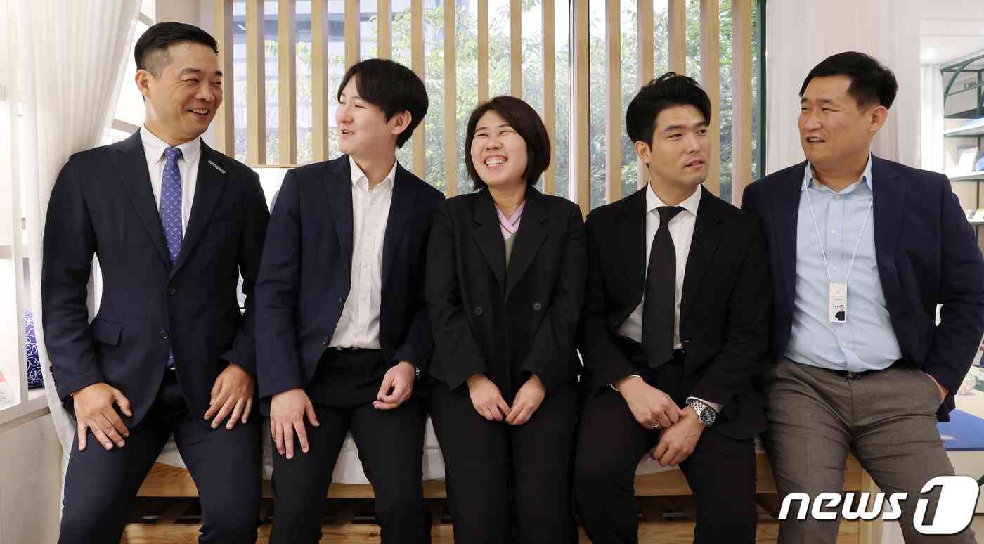 대웅제약 ‘펙수클루 팀’이 18일 서울 강남구 본사에서 뉴스1과 인터뷰를 하고 있다. 2023.9.18/뉴스1 © News1 이동해 기자