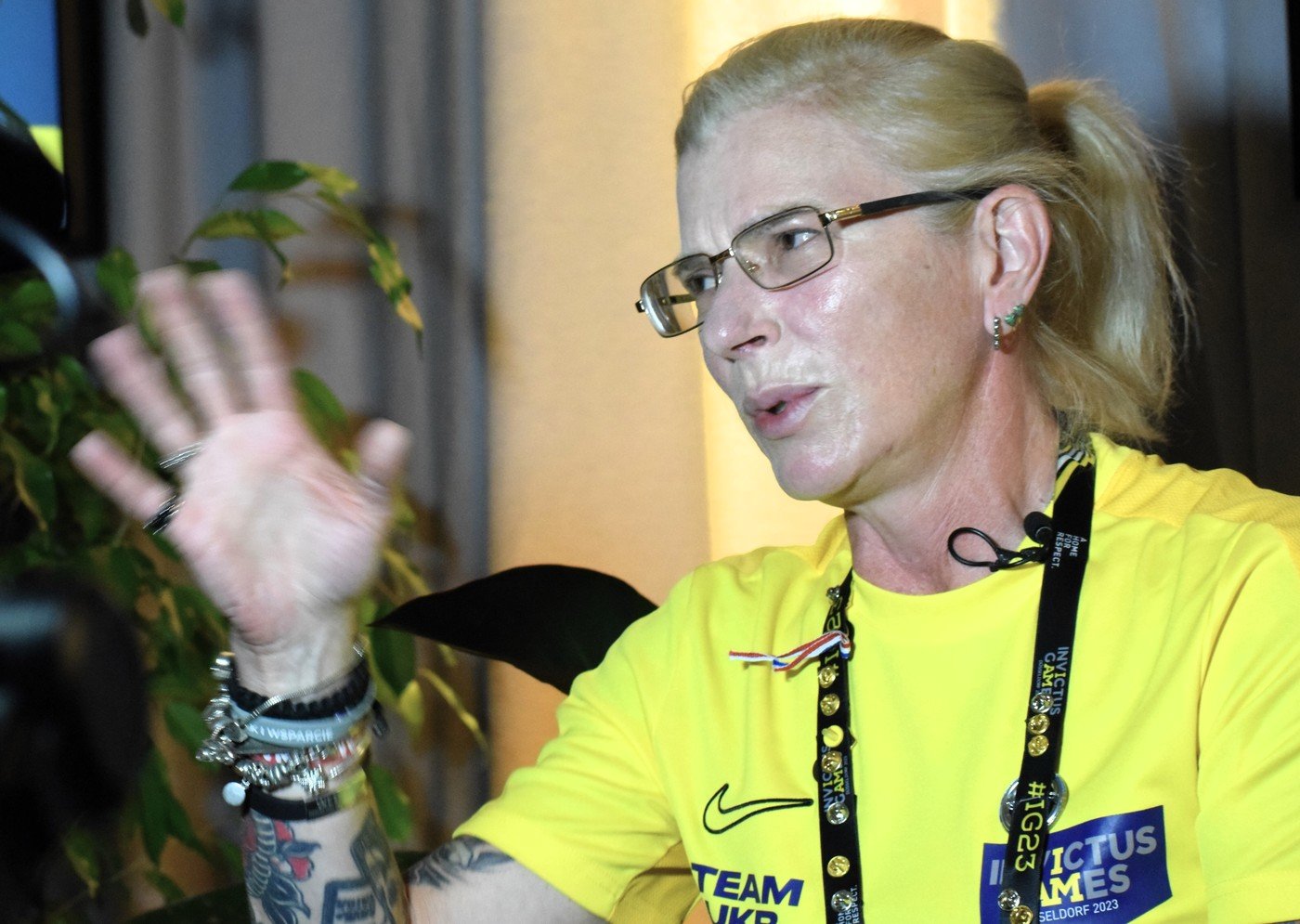 본문 이미지 - 독일 뒤셀도르프에서 열린 '인빅터스 게임 2023'에 출전한 우크라이나의 '타이라'(본명 율리야 파예우스카) 선수. (국가보훈부 공동취재단)