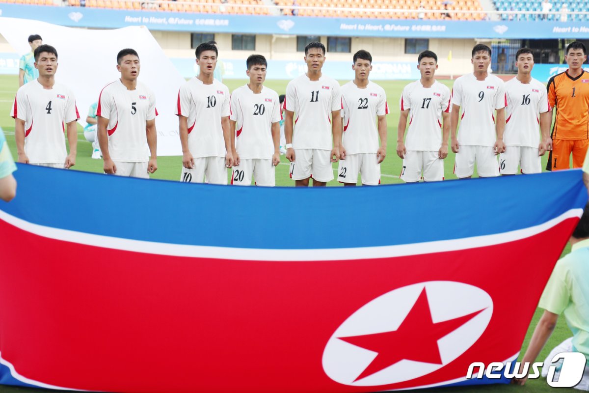 북한 아시안게임 축구대표팀 2023.9.19/뉴스1 © News1 DB