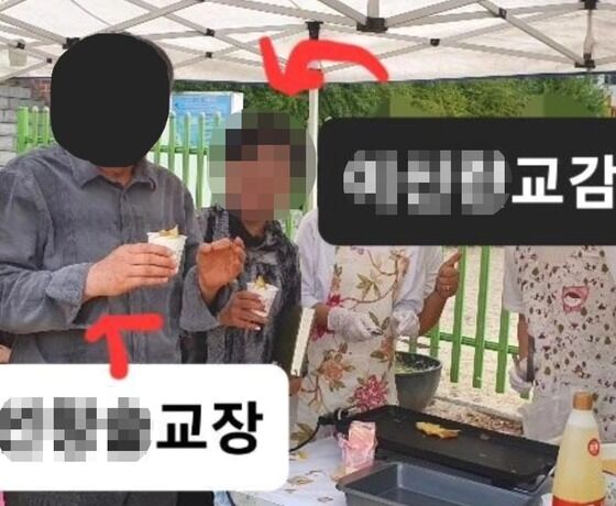 이영승 교사 재직 당시 교감, 교장. (SNS 갈무리)