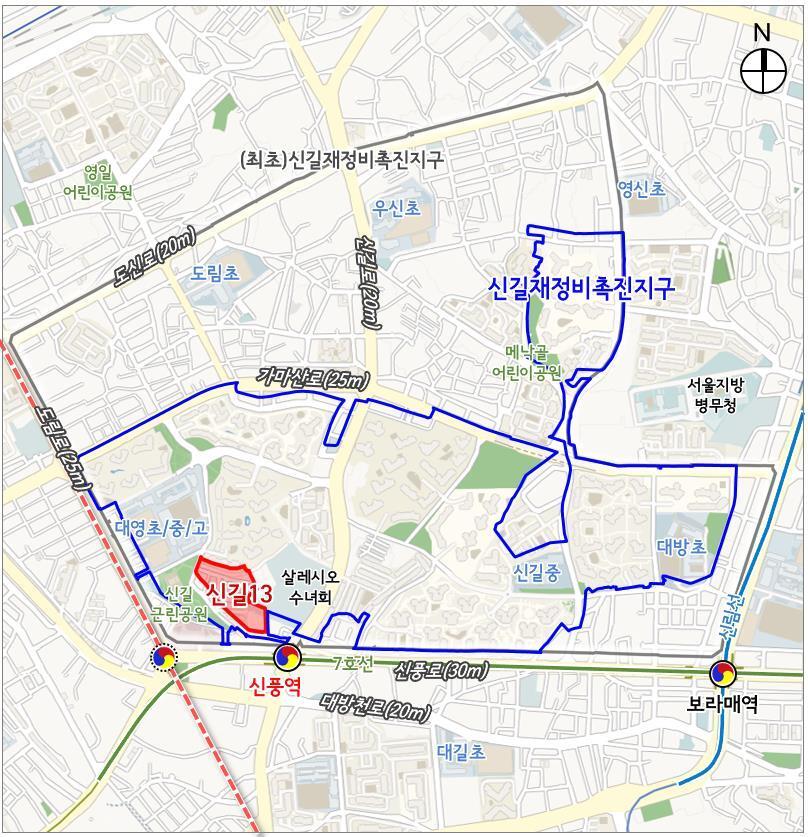 본문 이미지 - 신길13구역 위치도(서울시 제공).