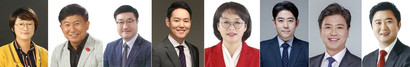 본문 이미지 - 강순아 정의당 제주도당 부위원장, 김경학 도의회 의장, 김승욱 전 제주시을 당협위원장, 김한규 국회의원, 김효 국민의힘 중앙연수원 부원장, 부상일 변호사, 부승찬 전 국방부 대변인, 현덕규 변호사 (가나다순)