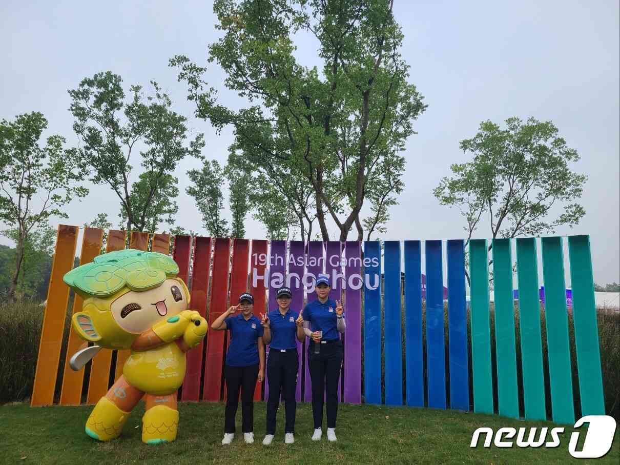 여자 골프 대표팀의 임지유, 유현조, 김민솔(왼쪽부터). (대한골프협회 제공) 