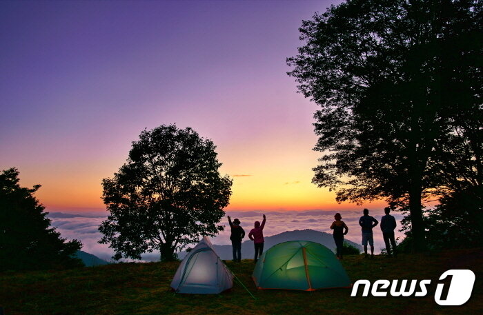 본문 이미지 - 계족산에서 야영하는 백패커들(한국관광공사 제공)