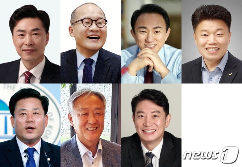 22대 국회의원 선거 광주 서구갑 출마예정자. 위 왼쪽부터 진보당 김승철, 민주당 강위원, 김명진, 정의당 박형민, 아래 왼쪽부터 민주당 송갑석, 국민의힘 윤종록, 민주당 조인철.&#40;가나다순&#41;/뉴스1 ⓒ News1 박준배 기자