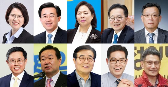 22대 국회의원선거 광주 동남을 출마예정자. 위 왼쪽부터 진보당 김미화, 더불어민주당 김성환, 김해경, 노희용, 국민의힘 문충식, 아래 왼쪽부터 민주당 안도걸, 양형일, 이병훈, 이정락, 정의당 홍성남.&#40;가나다순&#41;/뉴스1 ⓒ News1 박준배 기자