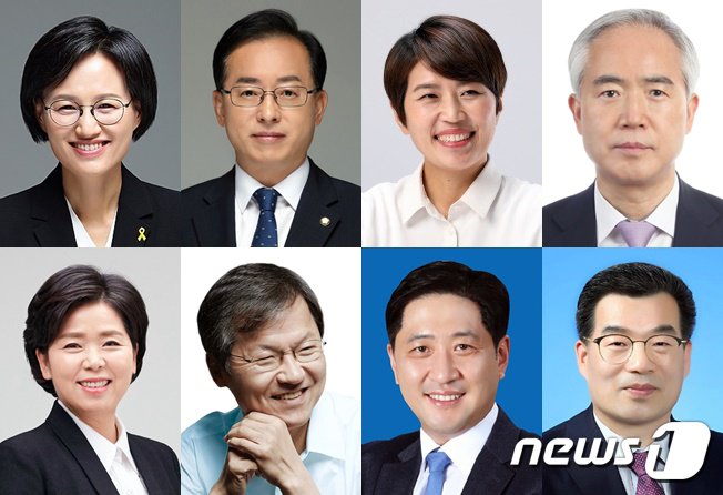 본문 이미지 - 22대 국회의원 선거 광주 서구을 출마예정자. 위 왼쪽부터 정의당 강은미, 민주당 김경만, 진보당 김해정, 민주당 양부남, 아래 왼쪽부터 무소속 양향자, 민주당 천정배, 최회용, 국민의힘 하헌식.(가나다 순)/뉴스1 ⓒ News1 박준배 기자