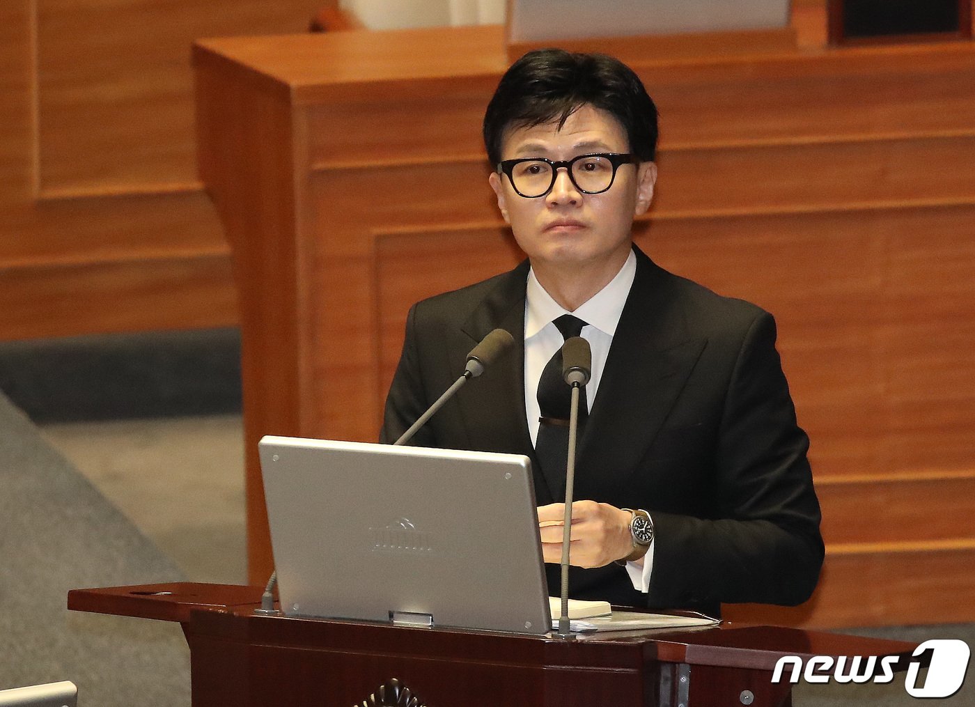 본문 이미지 - 한동훈 법무부 장관이 5일 서울 여의도 국회에서 열린 제410회 국회(정기회) 제2차 본회의 정치 분야 대정부질문에서 권성동 국민의힘 의원의 질문에 답하고 있다. 2023.9.5/뉴스1 ⓒ News1 임세영 기자