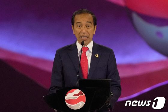 인도네시아의 조코 위도도 대통령이 지난 9월 아세안(ASEAN·동남아시아국가연합) 정상회의에서 모두발언을 하는 모습.. 2023.09.05. © 로이터=뉴스1 © News1 정윤영 기자