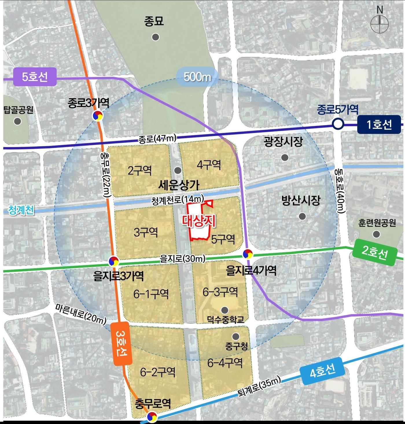 세운지구 5구역 위치도&#40;서울시 제공&#41;.