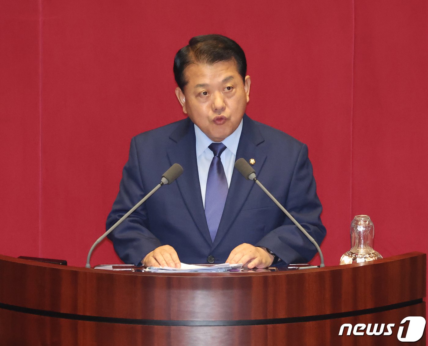 본문 이미지 - 김병주 더불어민주당 의원이 6일 오후 서울 여의도 국회 본회의장에서 열린 외교·통일·안보분야 대정부질문에서 질의를 하고 있다. 2023.9.6/뉴스1 ⓒ News1 송원영 기자