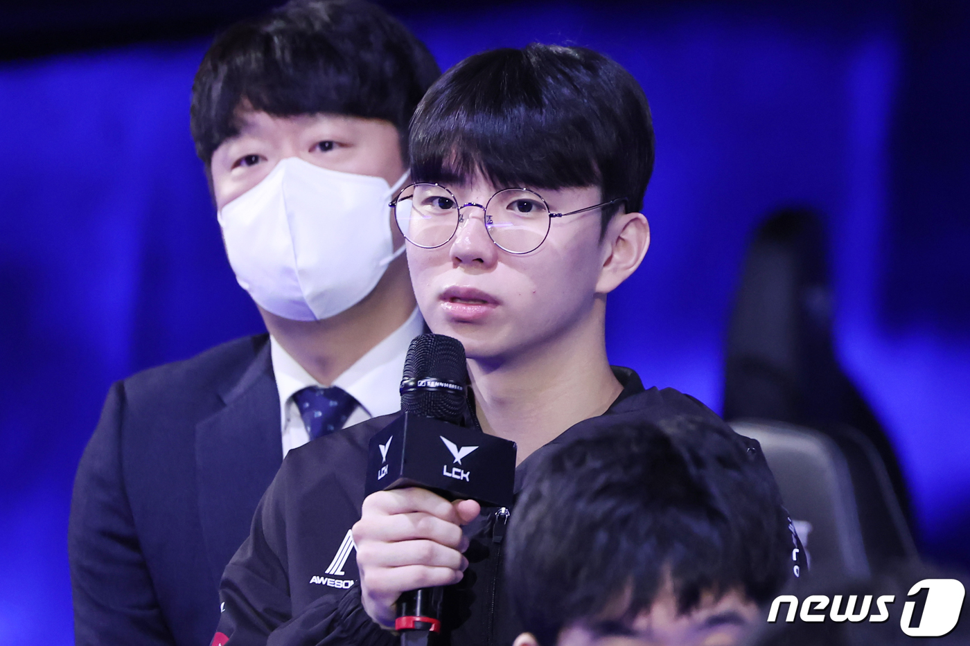 (서울=뉴스1) 민경석 기자 = OK저축은행 브리온 '모건' 박루한이 10일 오후 서울 종로구 롤파크 LCK(리그 오브 레전드 챔피언스 코리아) 아레나에서 열린 '2024 LCK …