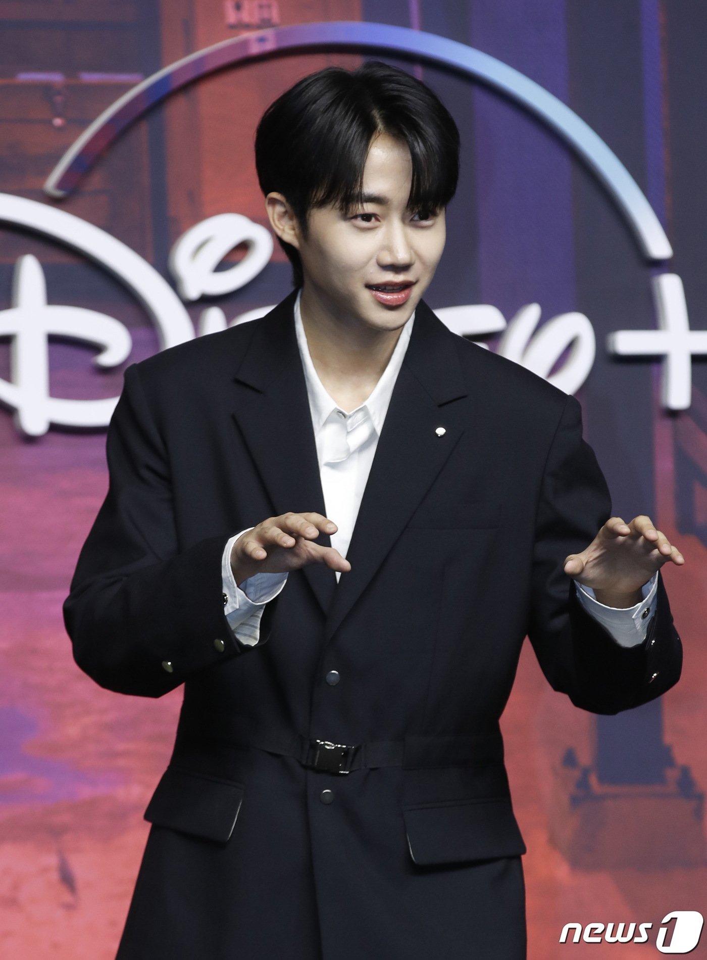 (서울=뉴스1) 권현진 기자 = 배우 박지빈이 15일 서울 영등포구 콘래드서울 호텔에서 열린 디즈니+ 오리지널 시리즈 '킬러들의 쇼핑몰' 제작발표회에서 포즈를 취하고 있다.'킬러들 …