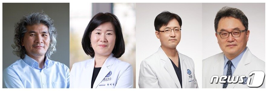 본문 이미지 - 왼쪽부터 공동교신저자인 이창준 IBS 단장, 세브란스병원 윤미진·강석구·장종희 교수. /뉴스1