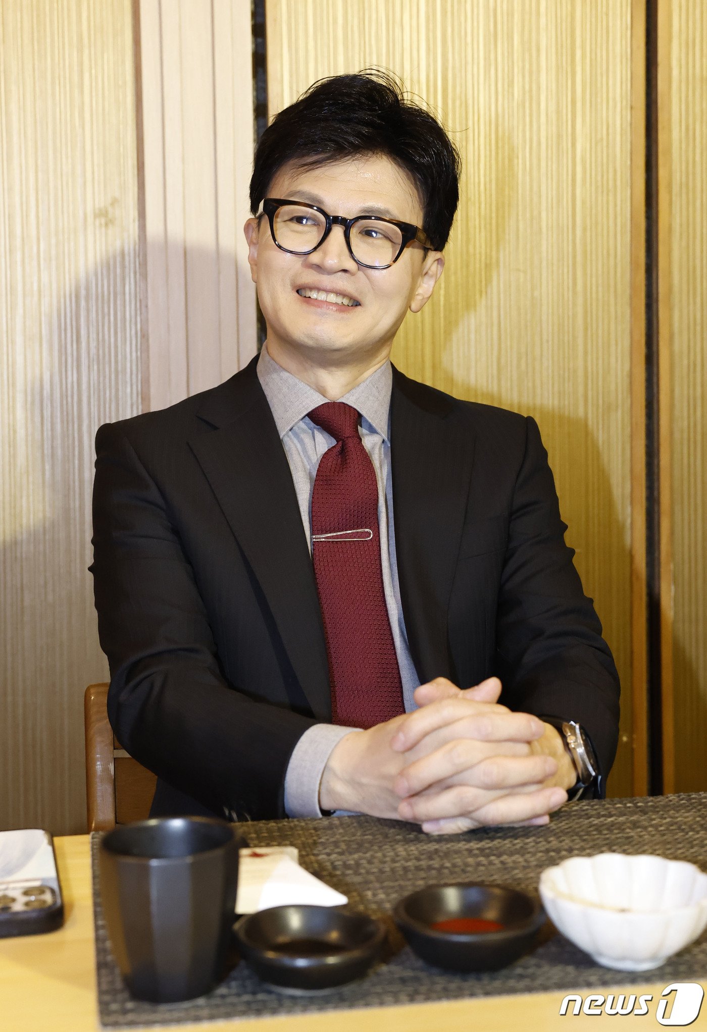 본문 이미지 - 한동훈 국민의힘 비상대책위원장이 17일 오전 서울 영등포구 콘래드서울 호텔의 한 식당에서 4·5선 중진 의원 오찬 간담회를 하고 있다. (공동취재) 2024.1.17/뉴스1 ⓒ News1 안은나 기자