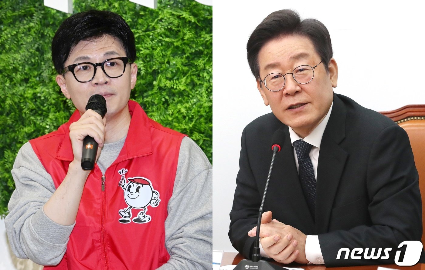 본문 이미지 - 한동훈 국민의힘 비상대책위원장과 이재명 더불어민주당 대표가 18일 각각 저출생 문제 해결 공약을 발표했다. 2024.1.18/뉴스1 ⓒ News1 국회사진취재단,임세영 기자