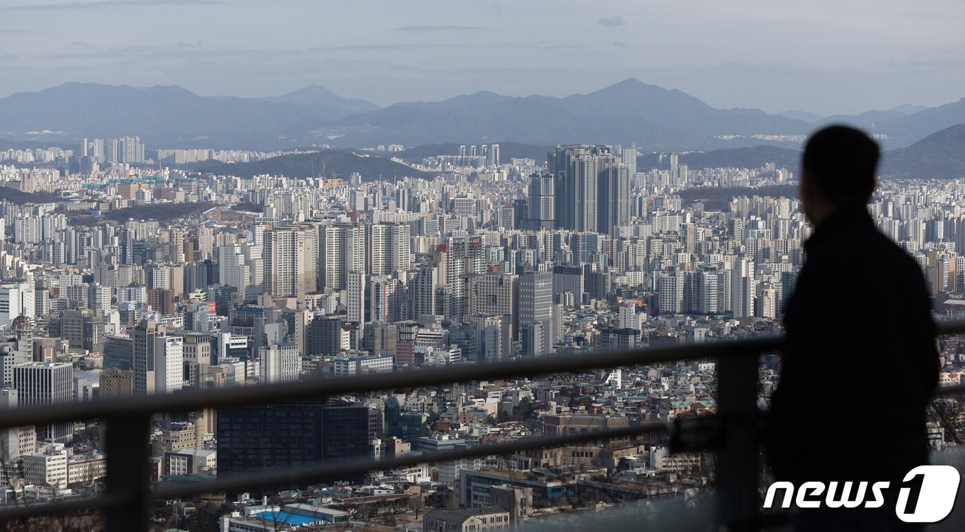 본문 이미지 - 서울 남산에서 바라본 아파트 단지 모습.ⓒ News1 이재명 기자