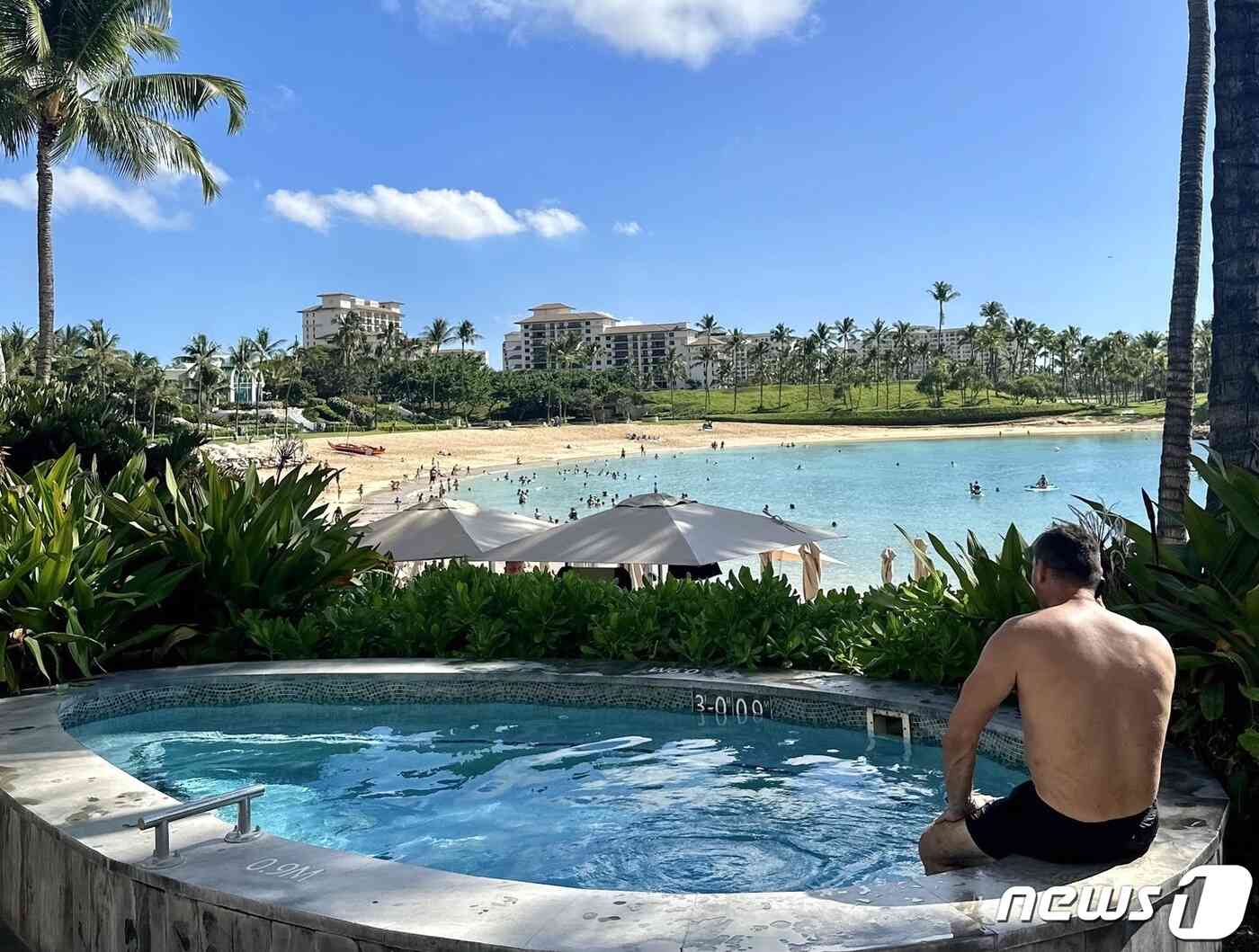 전용 해변과 해변과 이어진 자그마한 자쿠지© News1