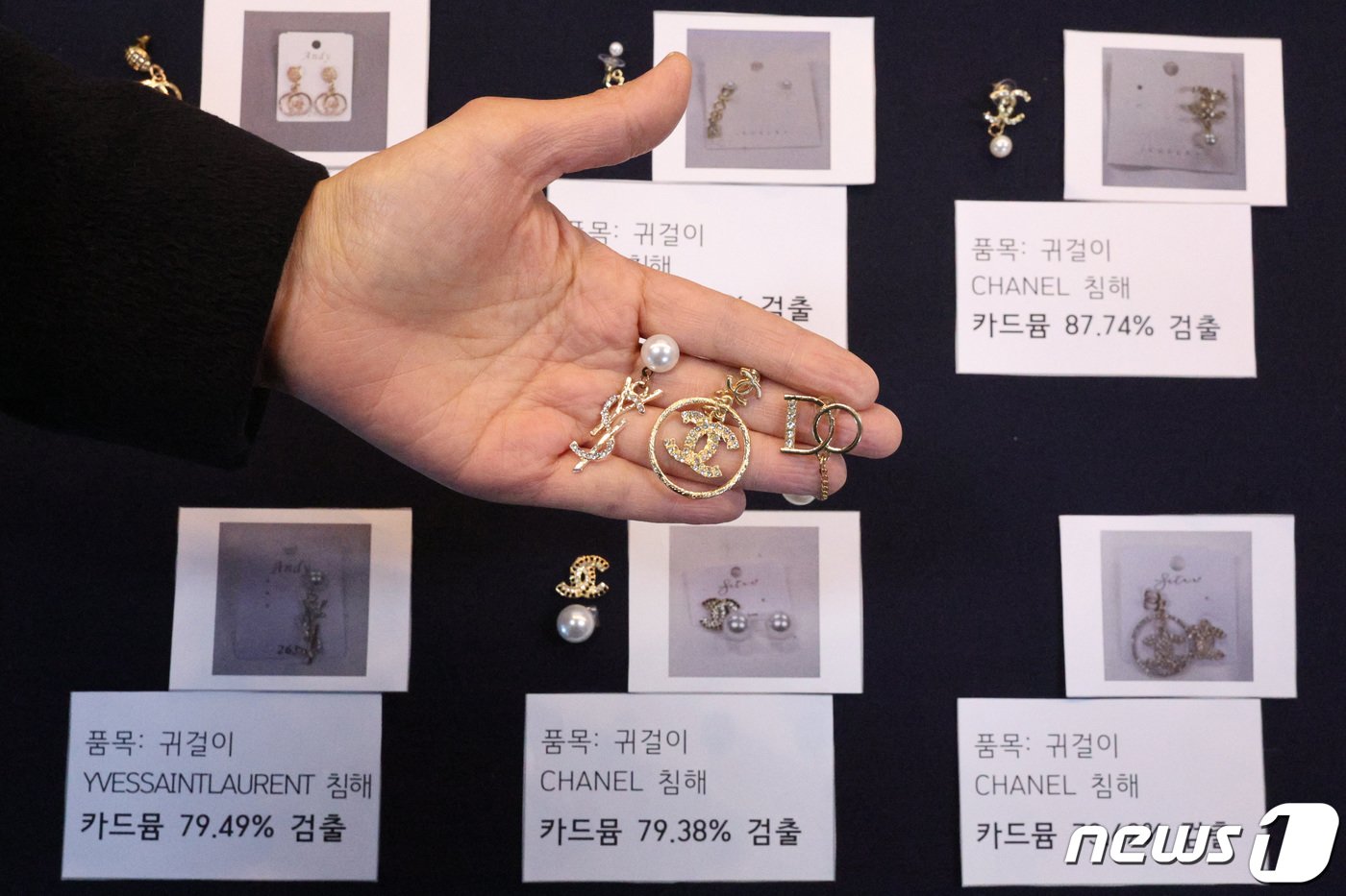 본문 이미지 - 23일 서울 강남구 서울세관에서 세관 직원들이 일명 '짝퉁'으로 불리는 지식재산권 침해 물품을 살펴보고 있다. 2024.1.23/뉴스1 ⓒ News1 신웅수 기자