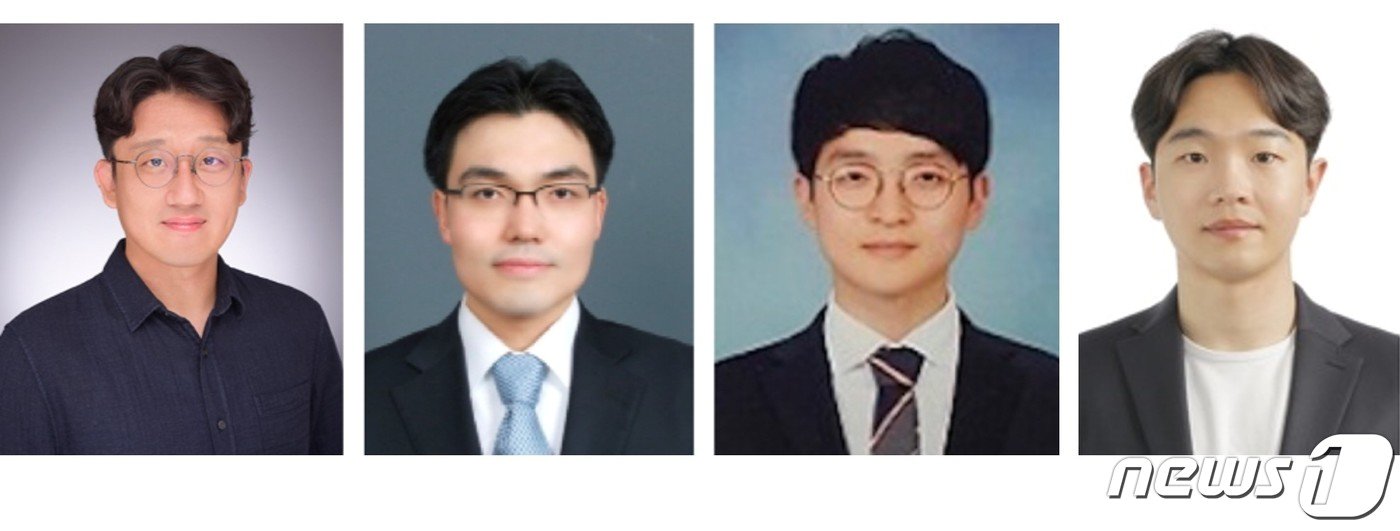 본문 이미지 - 왼쪽부터 KAIST 김형수 기계공학과 교수, 윤동기 화학과 교수, 편정수 박사과정(공동 제1 저자), 박순모 코넬대학교 박사(공동 제1 저자)
