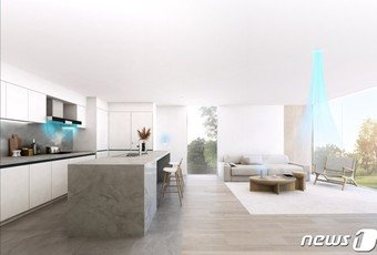 본문 이미지 -  나비엔 청정환기시스템 키친플러스 작동 이미지(경동나비엔 제공)