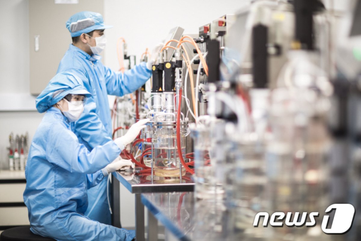 대웅제약 연구원들이 실험실에서 신약 개발 연구에 집중하고 있다.(대웅제약 제공)/뉴스1 © News1