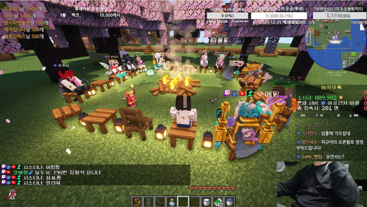 본문 이미지 - BJ ‘근성왕겜마톡’이 1월 19일 ‘마카오톡’ 콘텐츠를 진행하는 모습 (아프리카TV 제공)