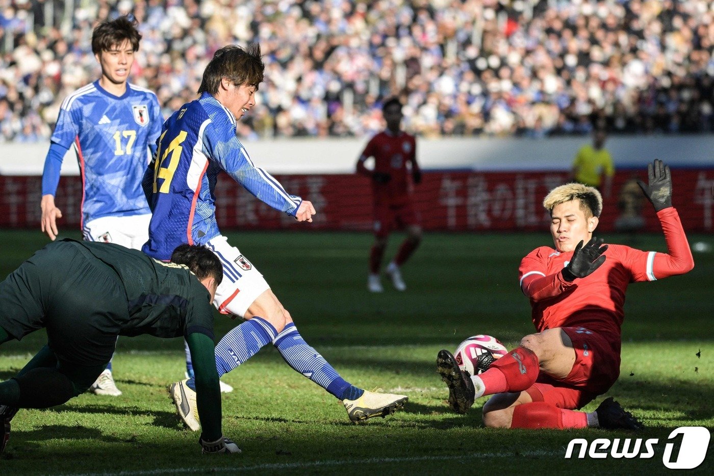 일본과 태국의 경기 모습 ⓒ AFP=뉴스1