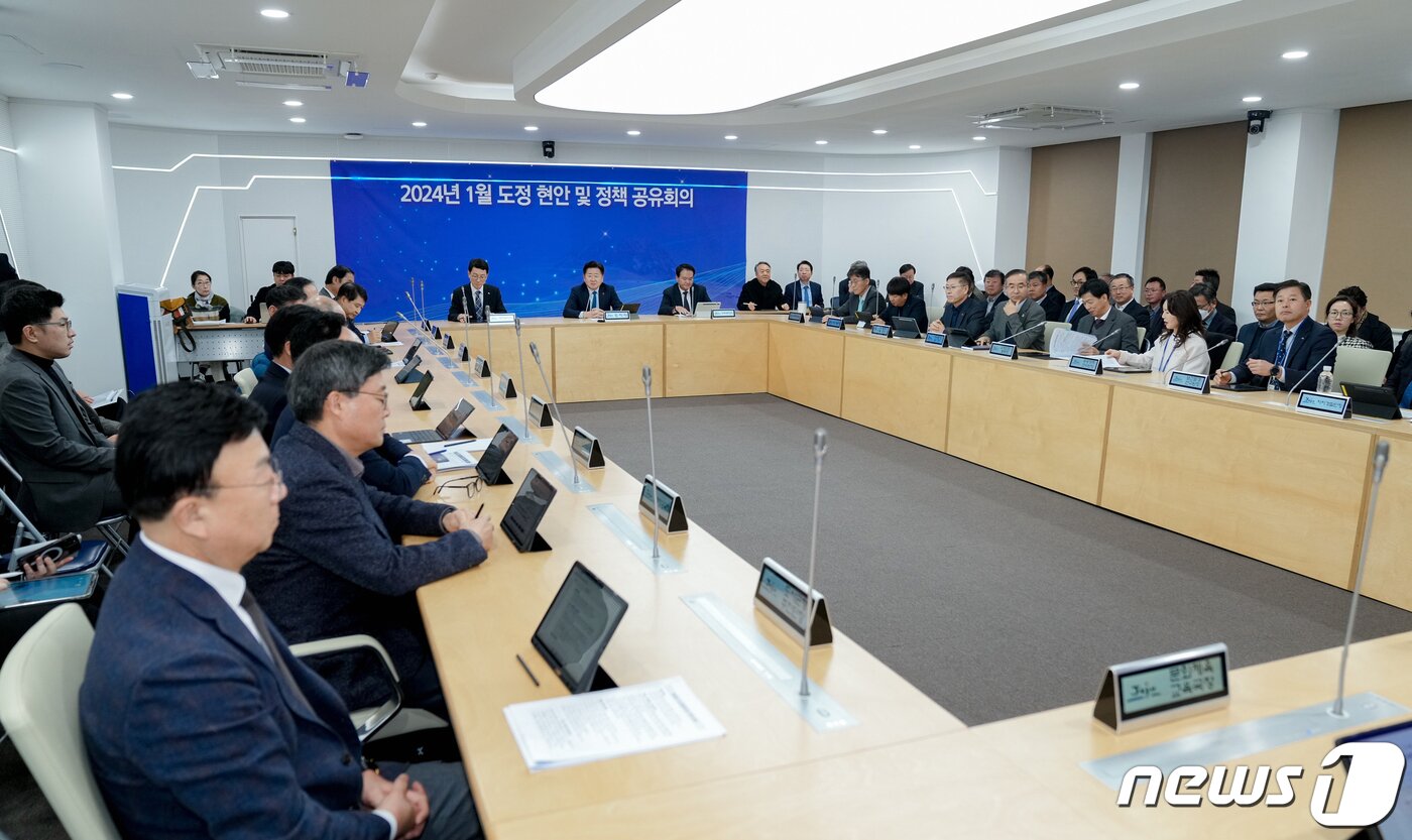 본문 이미지 -  8일 제주도청에서 열린 현안공유 회의(제주도 제공)/뉴스1