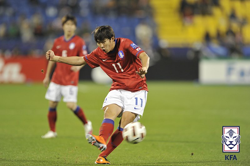 2011년 아시안컵에서 골을 넣었던 손흥민&#40;대한축구협회 제공&#41;