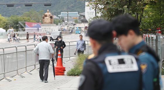 국군의날 시가행진 준비로 분주한 광화문 광장