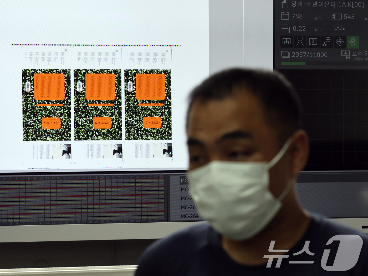 (파주=뉴스1) 황기선 기자 = 11일 오후 경기도 파주시의 한 인쇄소에서 관계자들이 노벨문학상을 수상한 작가 한강의 대표작 '소년이 온다' 인쇄작업을 하고 있다. 스웨덴 한림원은 …