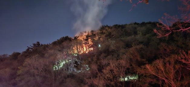 부산 천마산 방화범 잡혔다…여학생 강제추행 조사받다 범행 시인