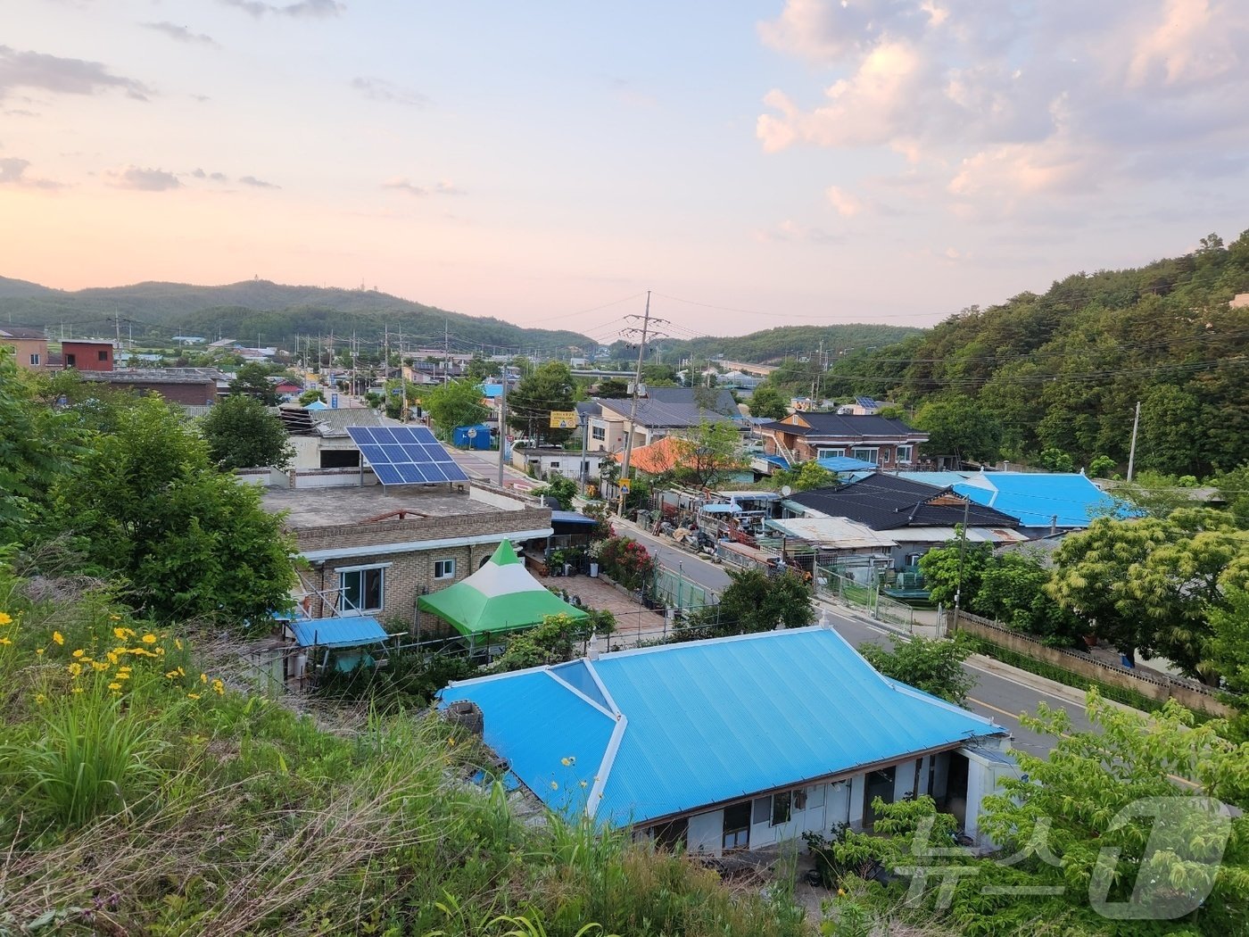 지난 6월 북한의 오물풍선 도발로 남북 긴장상태가 고조되던 당시 고성군 명파리 일대.&#40;김남명 이장 제공&#41; 2024.10.14/뉴스1